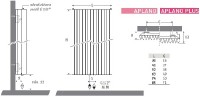 Designové těleso JAGA IGUANA APLANO PLUS stěnový model 1800x410, barva standard APPW.180 041